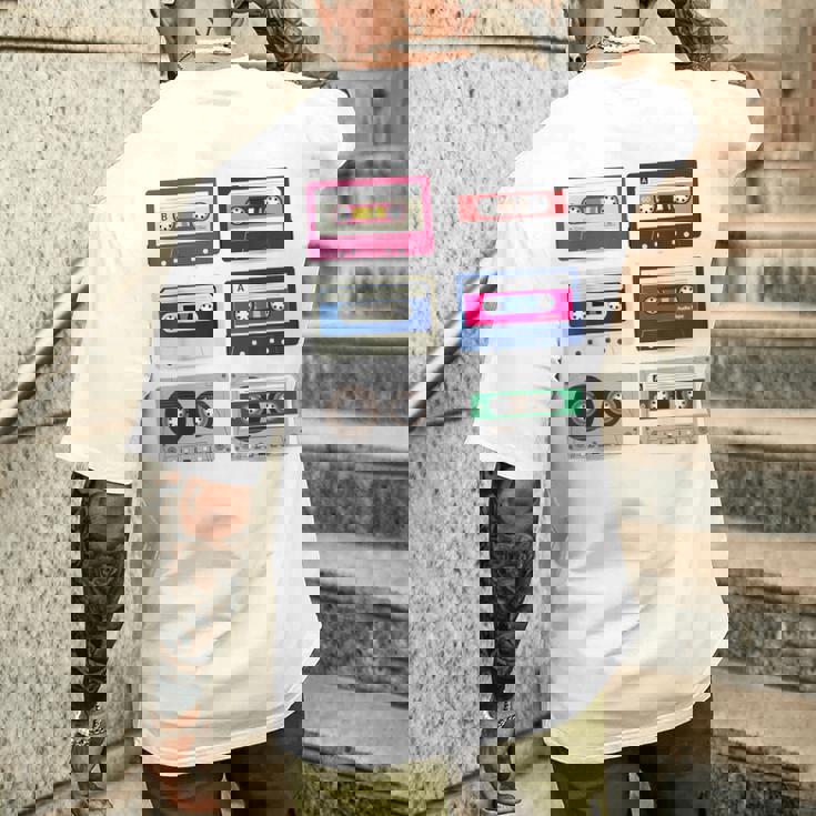 80 年代のロック カセットシャツ男性ヴィンテージ ロック カセット テープ メンズTシャツ バックプリント 彼への贈り物