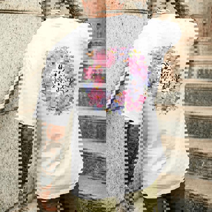 92年間愛された 92歳の誕生日フローラルリース 長袖tシャツ メンズTシャツ バックプリント 彼への贈り物