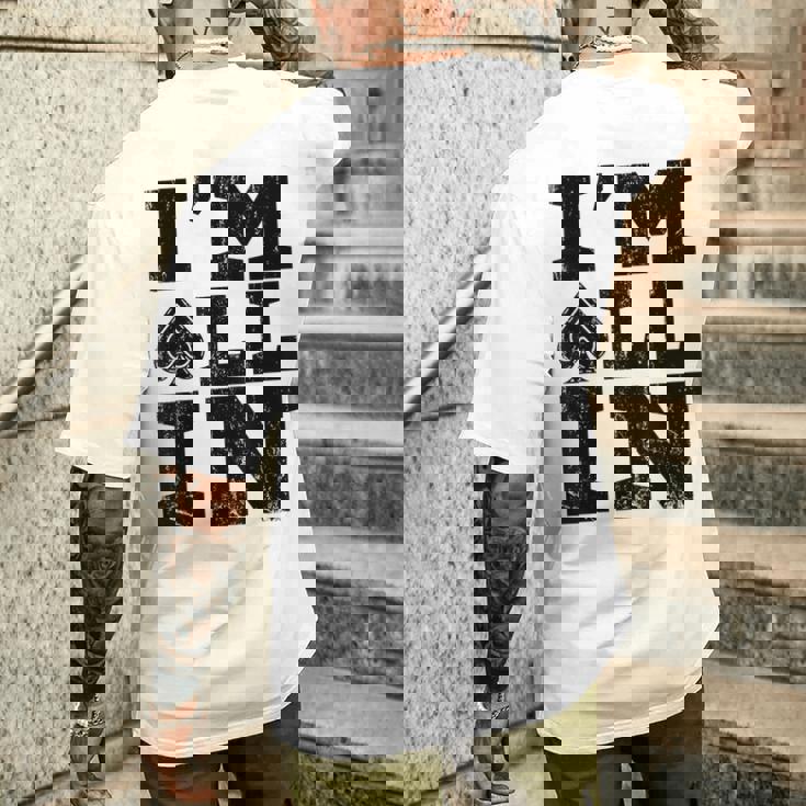 Im All In ポーカーシャツ ポーカープレーヤー メンズTシャツ バックプリント 彼への贈り物