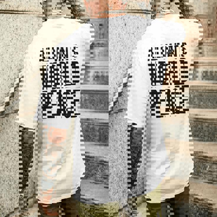 All I Want Is World Peace メンズTシャツ バックプリント 彼への贈り物