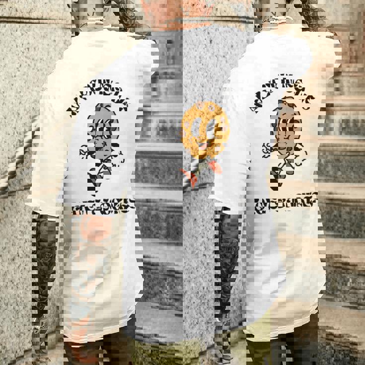 All You Need Is Love And Cookies レトロ 70年代 かわいい ハッピークッキー 長袖tシャツ メンズTシャツ バックプリント 彼への贈り物