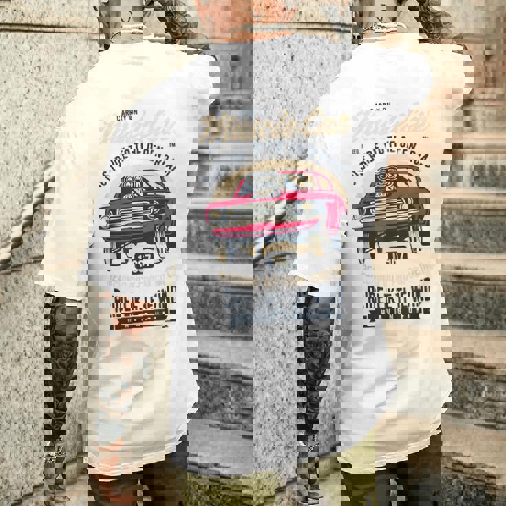 American Muscle Cars レトロカー愛好家用 メンズTシャツ バックプリント 彼への贈り物