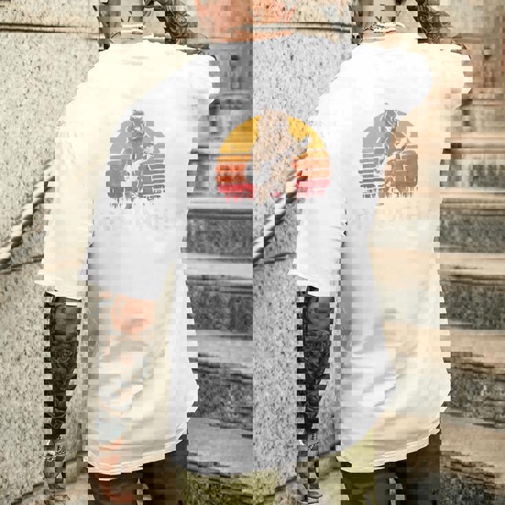 Appalachia Bluegrass Banjo Bear Retro メンズTシャツ バックプリント 彼への贈り物