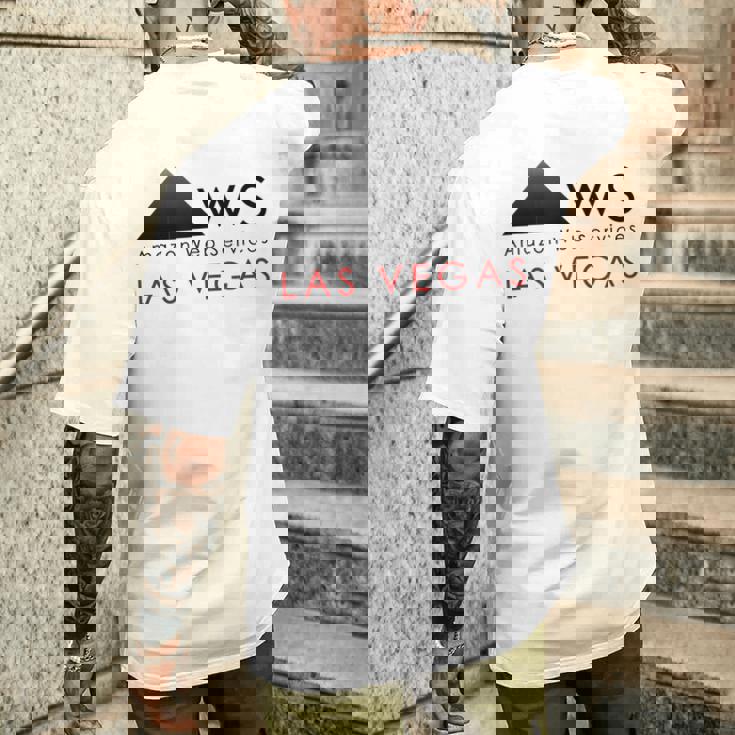 Aws Amazon ウェブサービス ラスベガス メンズTシャツ バックプリント 彼への贈り物