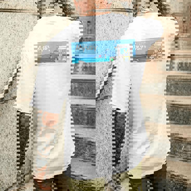 Beautifuleaside Town Hayama Unny Day Myusy メンズTシャツ バックプリント 彼への贈り物