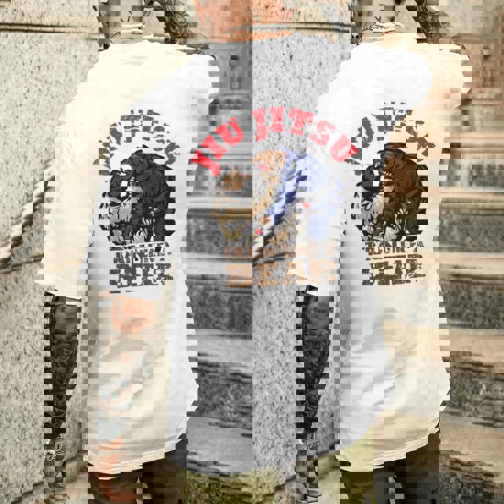 Bjj ブラジリアン柔術 クマのようにトレーニング メンズTシャツ バックプリント 彼への贈り物