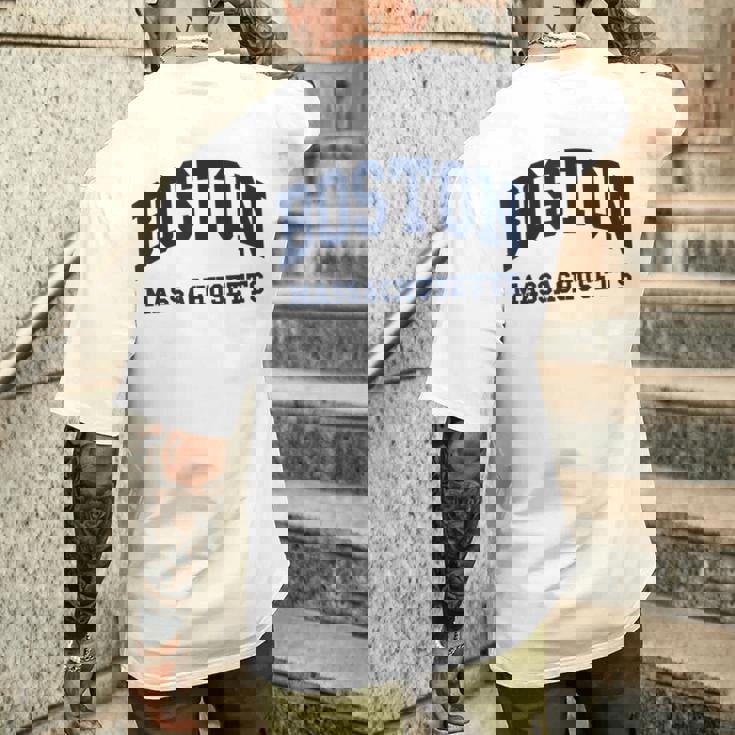 Boston Massachusetts Throwback Classic メンズTシャツ バックプリント 彼への贈り物