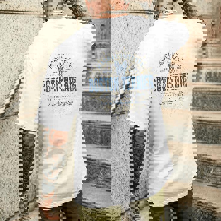 Boston Terrierギフトヴィンテージボストン・テリア メンズTシャツ バックプリント 彼への贈り物