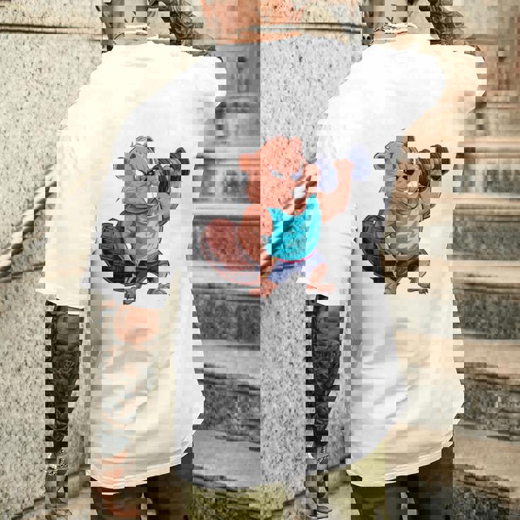 Bóbr Kurwa Gym Fitness Meme ボディービルダー&パンパー 長袖tシャツ メンズTシャツ バックプリント 彼への贈り物