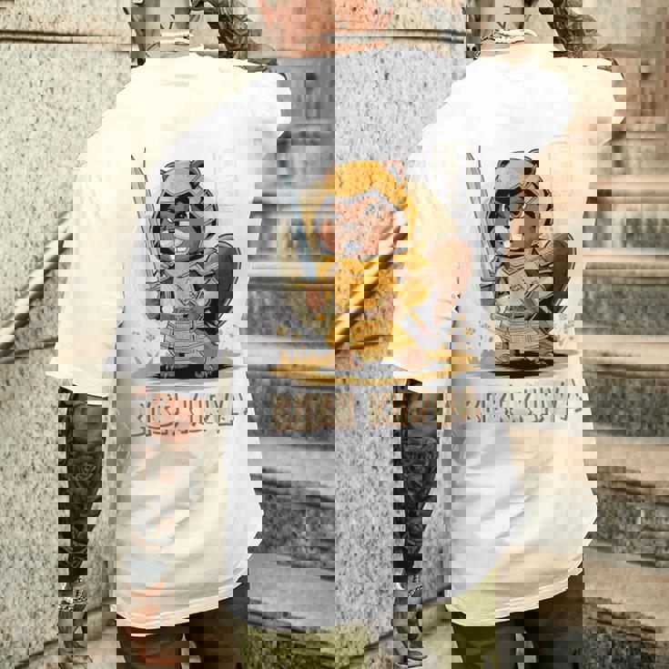 Bóbr Kurwa サムライ 日本人 ボーバー クルワ ポーランド語 ミーム ボブル メンズTシャツ バックプリント 彼への贈り物