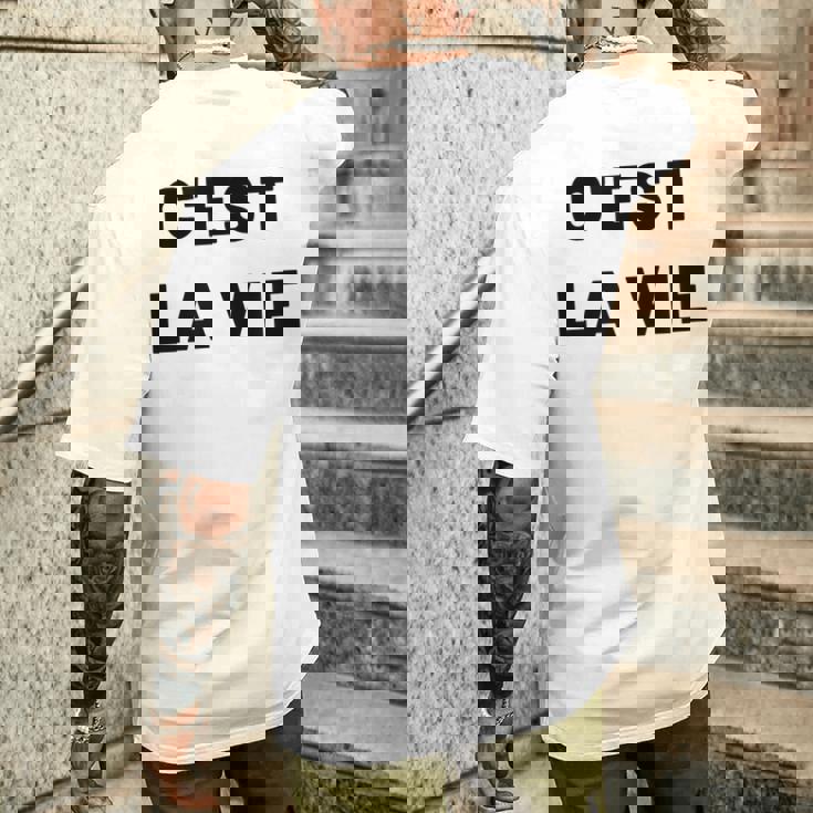 C'est Laie フランス語格言グラフィックデザイン メンズTシャツ バックプリント 彼への贈り物