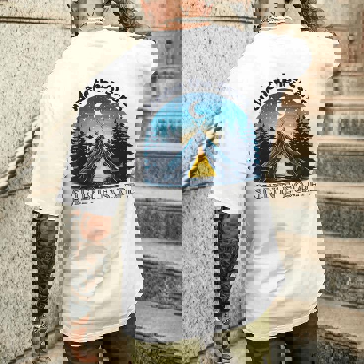 Campingtars タイムアウト リラックス ホリデー キャンプ キャンパー 自然 メンズTシャツ バックプリント 彼への贈り物