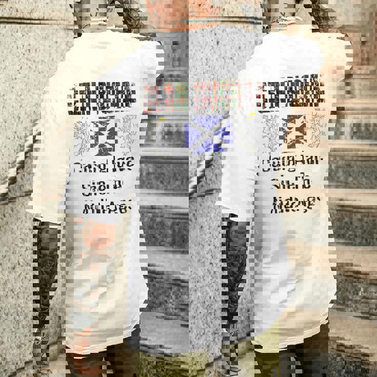 Clan Buchan Tartancottish Family Namecotland Pride メンズTシャツ バックプリント 彼への贈り物