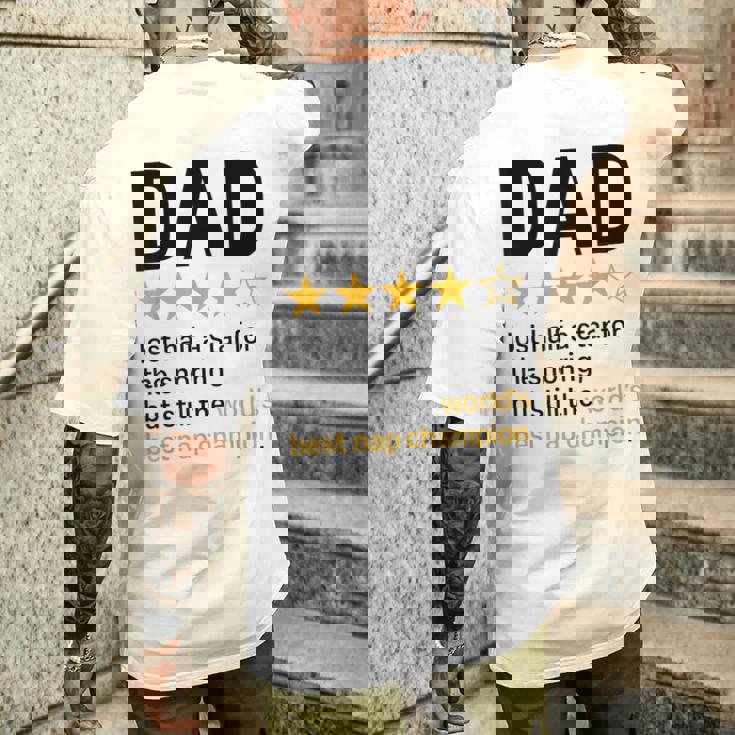 Dadtar Rating いびきジョーク 世界最高のお昼寝チャンピオン メンズTシャツ バックプリント 彼への贈り物