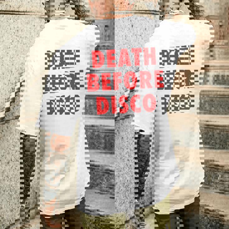 Death Before Disco Inspired メンズ レディース 80年代レトロ メンズTシャツ バックプリント 彼への贈り物