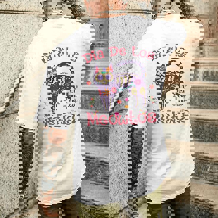 Dia De Los Meowtos Muertos シュガースカル キャット 死者の日 メンズTシャツ バックプリント 彼への贈り物