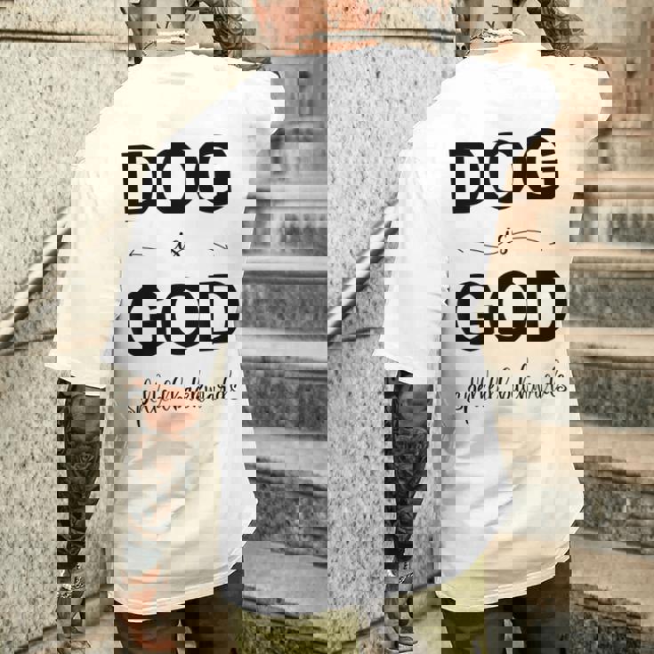 Dog Is Godpelled Backwards-面白い犬の言葉 メンズTシャツ バックプリント 彼への贈り物