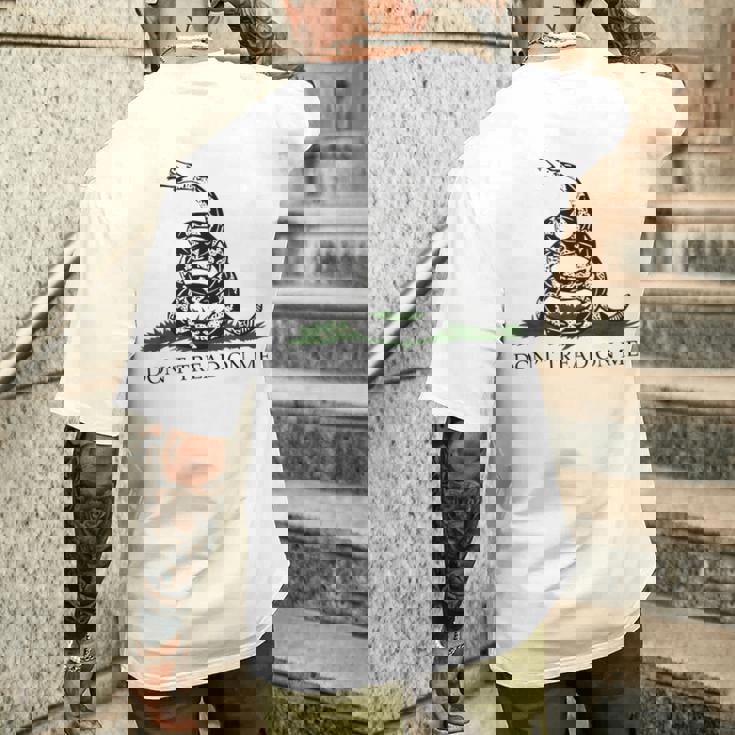 Don't' Tread On Me シャツ メンズ ガズデンフラッグ ブラック スネーク メンズTシャツ バックプリント 彼への贈り物