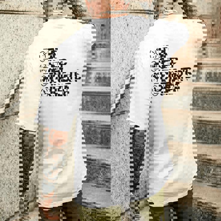 Eatleep Fix Heartsリピート心臓専門医心臓病学 メンズTシャツ バックプリント 彼への贈り物