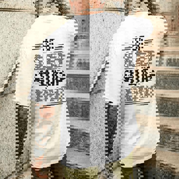 Eatleepquat Repeat 面白いジムワークアウト メンズTシャツ バックプリント 彼への贈り物