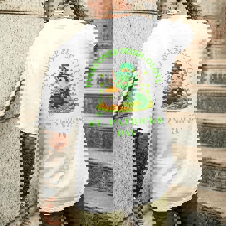 Everyones Irish Olotl Axolotl 聖パトリックデー グリーン アホロートル 長袖tシャツ メンズTシャツ バックプリント 彼への贈り物