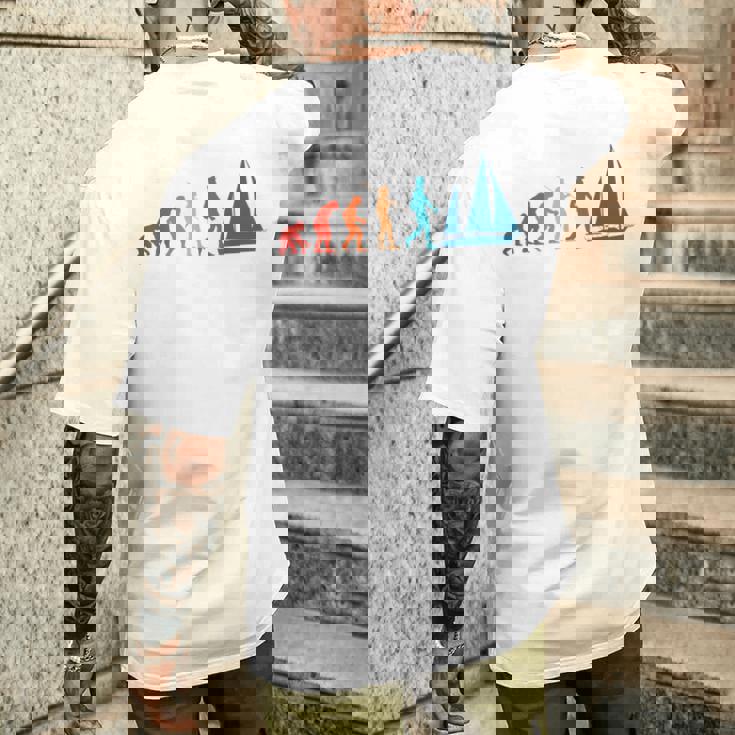 Evolution Graphic ヨット 船長 セーリング 海 ボート ヨット メンズTシャツ バックプリント 彼への贈り物