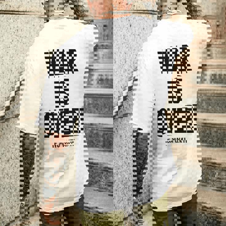 Exclusive War Is Over ご希望の場合限定ブラックプリント メンズTシャツ バックプリント 彼への贈り物