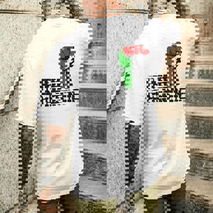 Free Palestine パレスチナの旗無料パレスチナ メンズTシャツ バックプリント 彼への贈り物