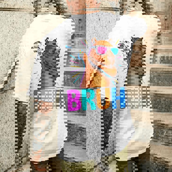 Capybara Gamer Meme Cool Gaming Humor Animal Lover 長袖tシャツ メンズTシャツ バックプリント 彼への贈り物