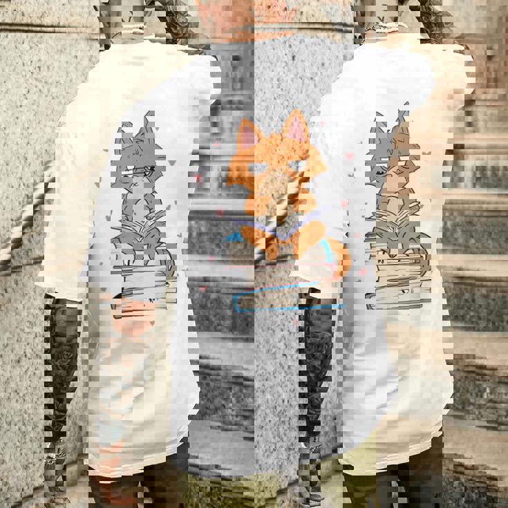 Cat & Amp Amp Book Lover シャツ 猫と本の愛好家 メンズTシャツ バックプリント 彼への贈り物