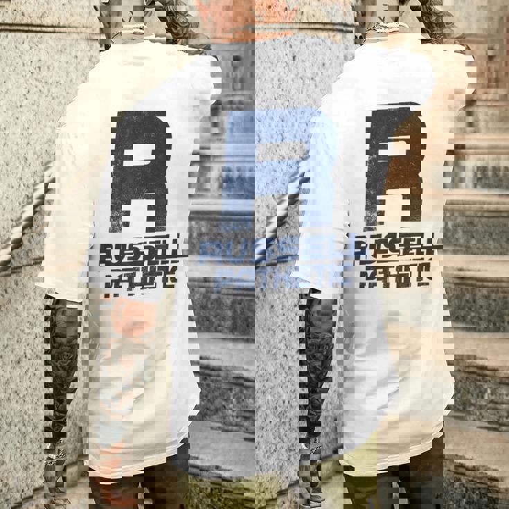 Russell Pathetic Unathletic プットダウン&インシュルト メンズTシャツ バックプリント 彼への贈り物