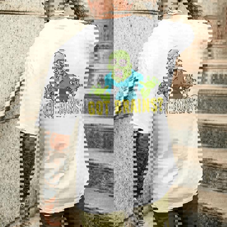 Got Brains Hungry Zombie ハロウィン 漫画 ゾンビ メンズTシャツ バックプリント 彼への贈り物