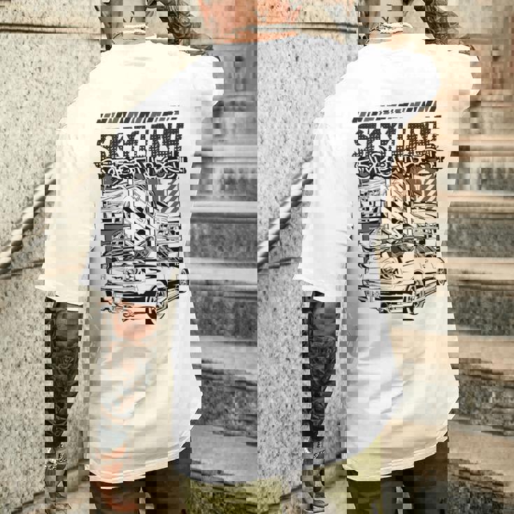 Gt R 34 Jdm ストリートレーシング ドラッグドリフト ヴィンテージ メンズTシャツ バックプリント 彼への贈り物