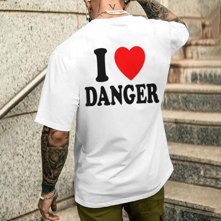 I Heart Love Danger Adrénaline Risk Taker Extreme T-shirt imprimé au dos Cadeaux pour lui