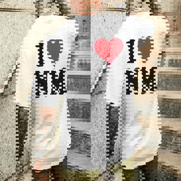I Heart Nm Initials I Love NM First And Last Name N M メンズTシャツ バックプリント 彼への贈り物