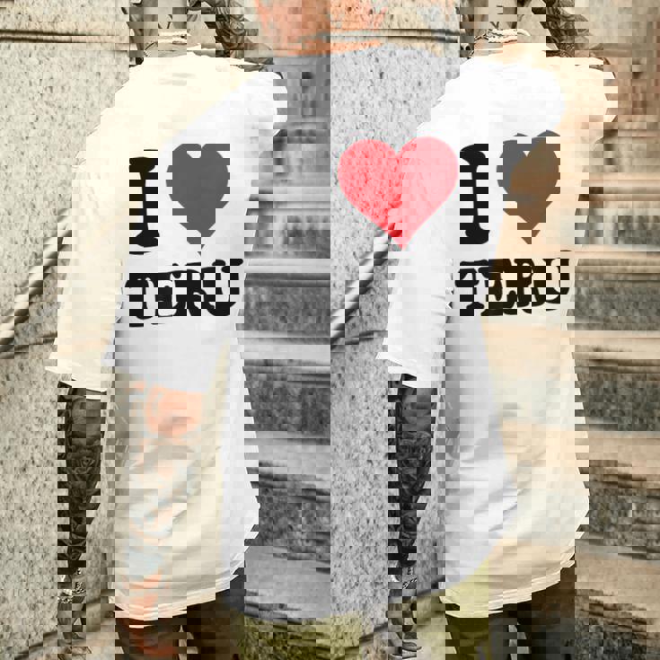 I Heart Teru 名 I Love パーソナライズ メンズTシャツ バックプリント 彼への贈り物