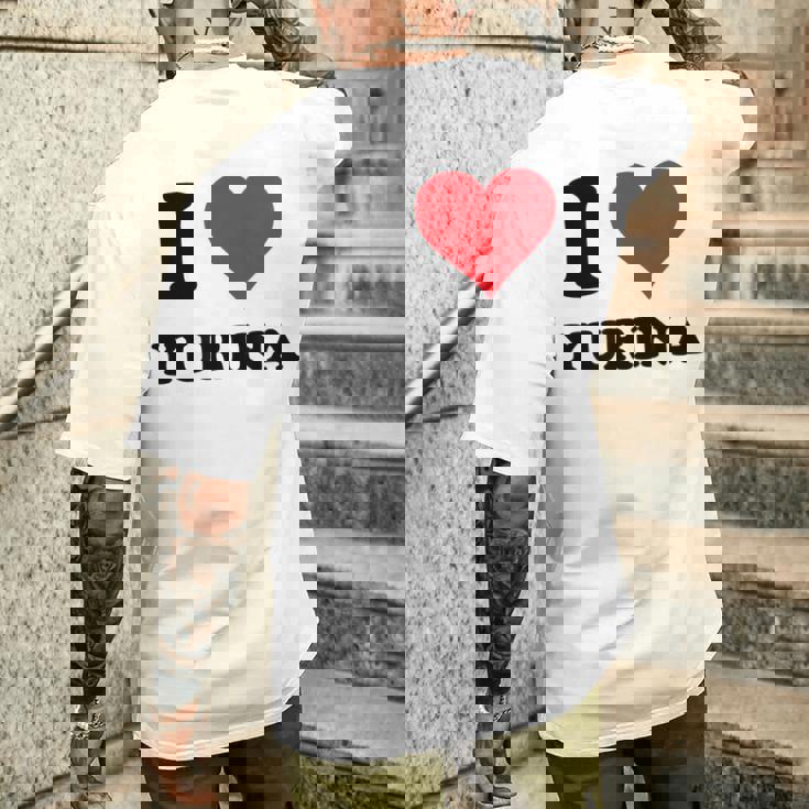 I Heart Yurina ファーストネーム I Love パーソナライズ メンズTシャツ バックプリント 彼への贈り物