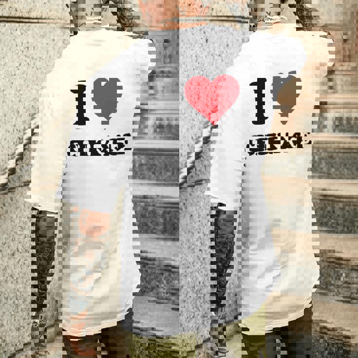 I Heart ちかげ 名 I Love パーソナライズ 長袖tシャツ メンズTシャツ バックプリント 彼への贈り物