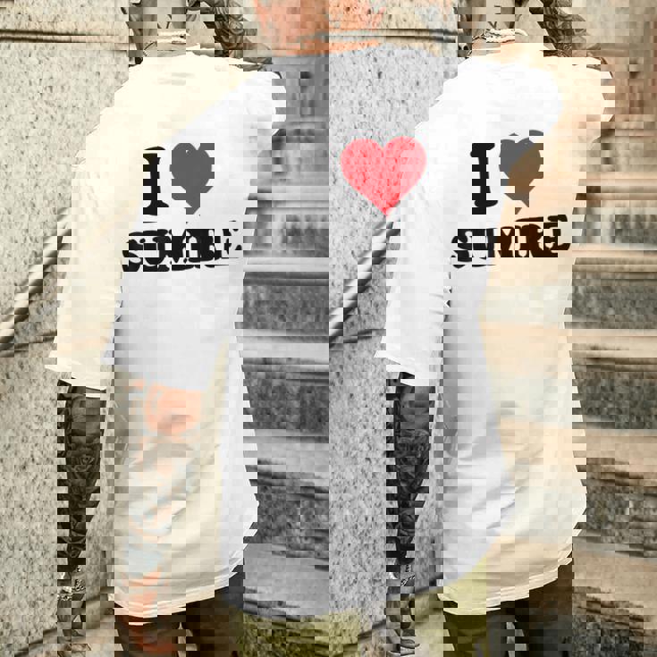 I Heartumire 名 I Love パーソナライズ メンズTシャツ バックプリント 彼への贈り物