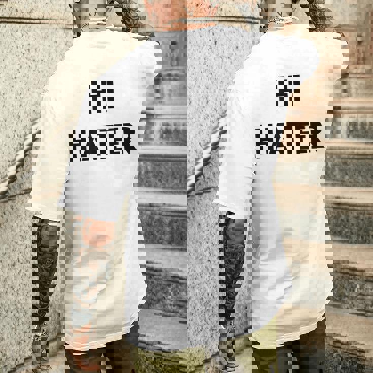 Hi Hater Bye Hater メンズTシャツ バックプリント 彼への贈り物