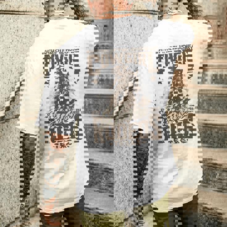 Hoofbeatのリズム カウガール 馬 ロデオ テキサスホース メンズTシャツ バックプリント 彼への贈り物