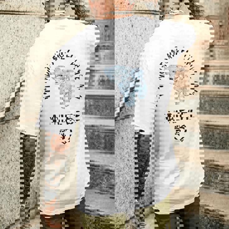 I'm Notingle I Have My Maltesealentines マルチーズ犬 メンズTシャツ バックプリント 彼への贈り物