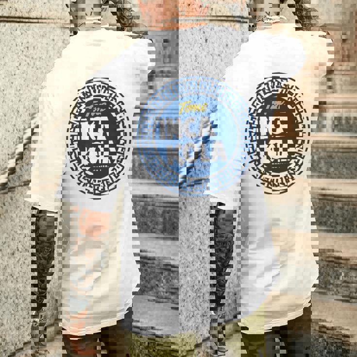 Inca Kola ペルーゴールデンコーラ バブルガム クリームソーダ メンズTシャツ バックプリント 彼への贈り物