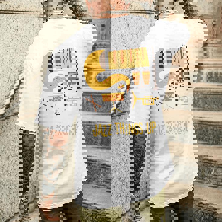 Jazz Things Up ヴィンテージジャズミュージック メンズTシャツ バックプリント 彼への贈り物