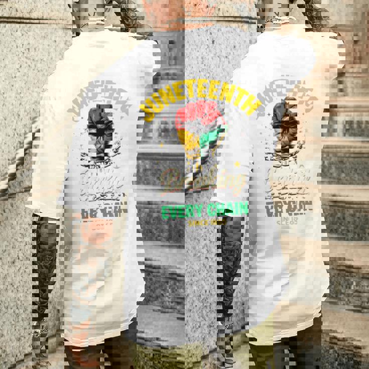 Junenth Breaking Every Chainince 1865 Fist Pride 長袖tシャツ メンズTシャツ バックプリント 彼への贈り物