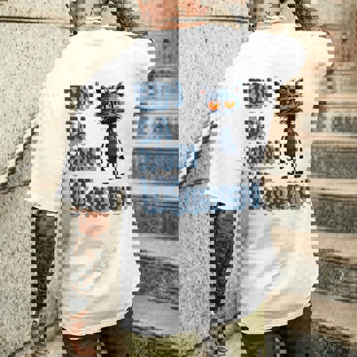 Katze Bin Da 'T Losgehen ファニーステートメントキャット メンズTシャツ バックプリント 彼への贈り物