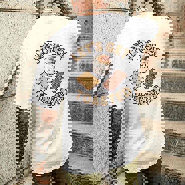 Kawaii'mores Let's Get Toast キュート 面白い キャンプ 駄洒落。 メンズTシャツ バックプリント 彼への贈り物