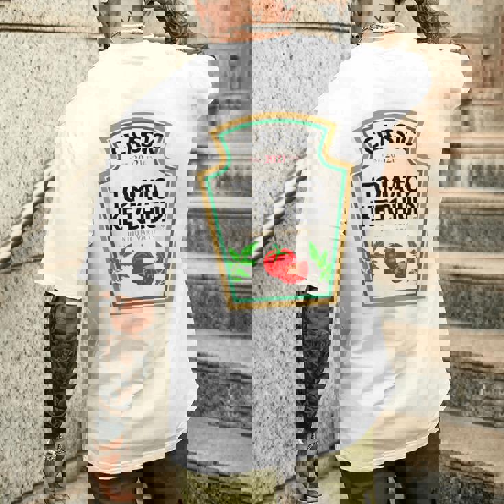 Ketchup ハロウィンコスチューム トマトマッチング ハロウィンケチャップ メンズTシャツ バックプリント 彼への贈り物