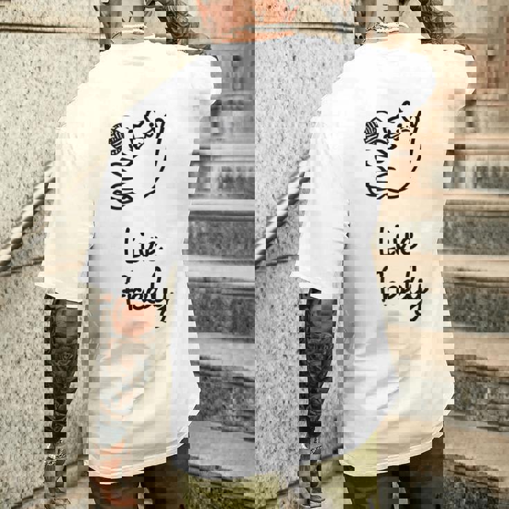 Live Freely メンズTシャツ バックプリント 彼への贈り物