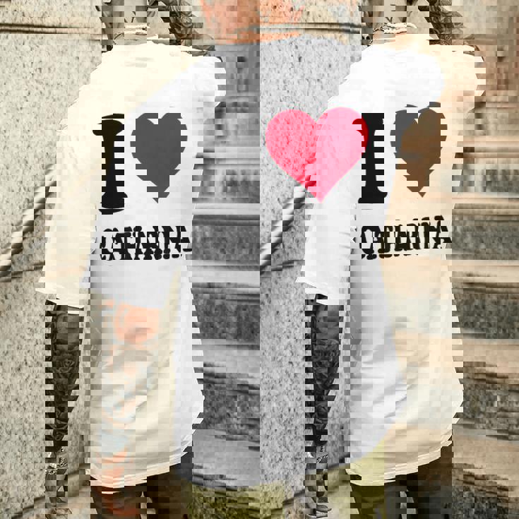 I Love Catharina メンズTシャツ バックプリント 彼への贈り物
